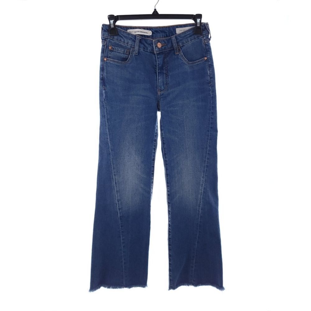 Pilcro and the Letterpress High Rise Flare Jeans Women's 25 Raw Hem OB712176
